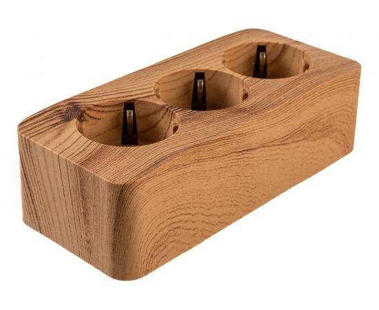 3-ая розетка Schneider Electric BLANCA открытой установки, с заземлением, без шторок, ясень BLNRA010315 – изображение 3