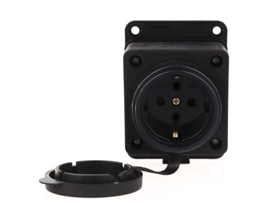 Настенная розетка с заглушкой, каучук TDM 2Р+РЕ 16А 250В IP44 SQ0612-0003 – изображение 3