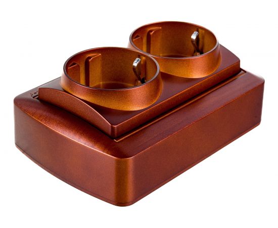 Двойная розетка Lezard DEMET с/з закрытый корпус махагон 711-0500-127 – изображение 3