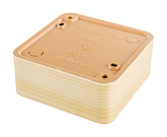 Распределительная коробка Ruvinil, ОП 79х79х32мм IP40 сосна светлая основа 65004-27М – изображение 3