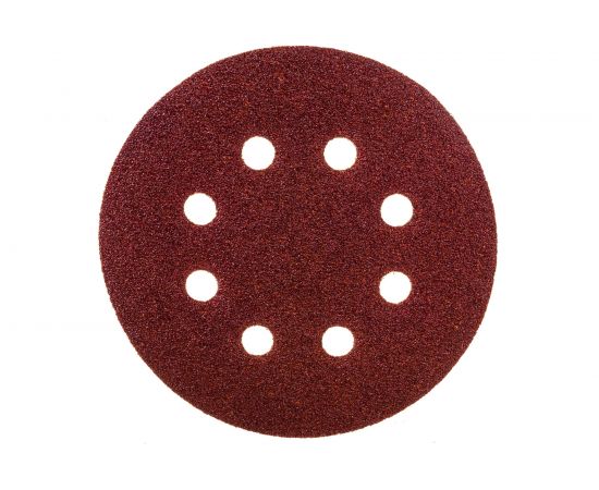 Круг абразивный на ворсовой подложке под липучку, перфорированный (5 шт; 125 мм; 8 отв; P 60) СИБРТЕХ 738037 – изображение 4