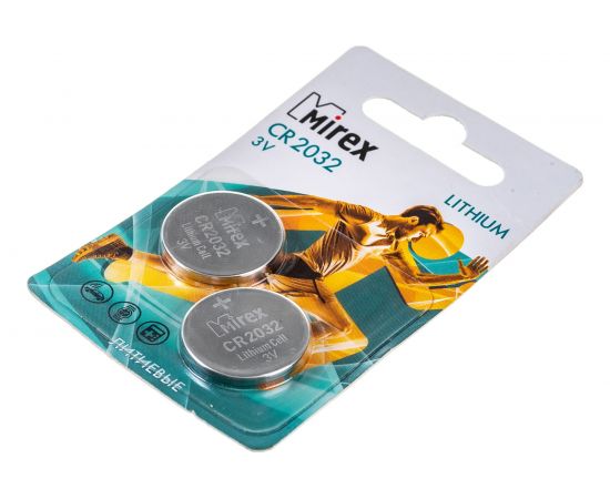 Батарея Mirex, литиевая CR2032 3V 2 шт ecopack 23702-CR2032-E2 – изображение 4