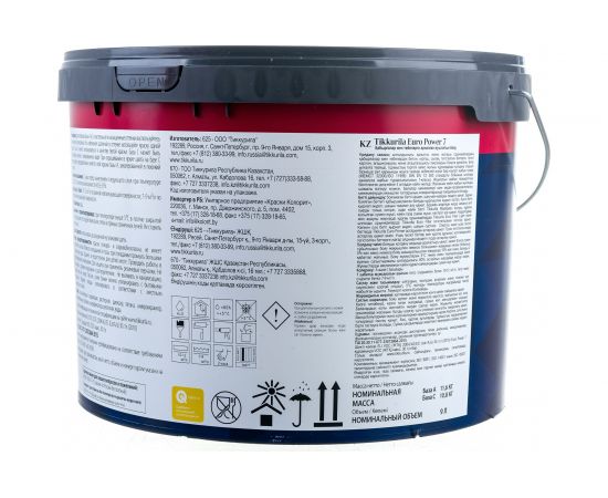 Моющаяся для стен и потолков краска TIKKURILA euro power-7 база с 9 л 16778 – изображение 4