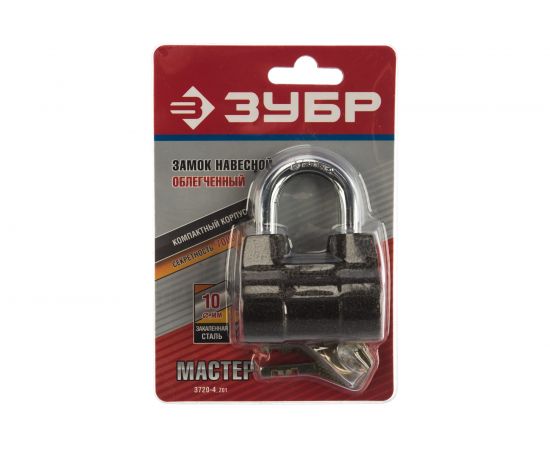 Навесной облегченный замок 60 мм ЗУБР МАСТЕР 3720-4_z01 – изображение 4
