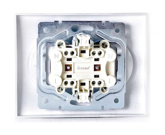 Двойная розетка Lezard KARINA без заземления, ПБТ, матовое серебро 707-4300-128B – изображение 5