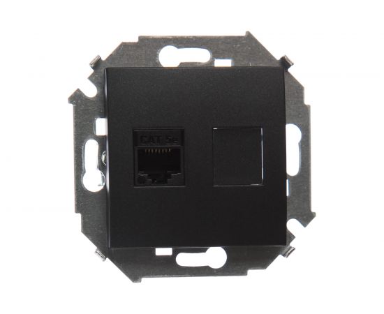 Компьютерная розетка Simon RJ45 кат.5e AMP, графит 1591551-038 