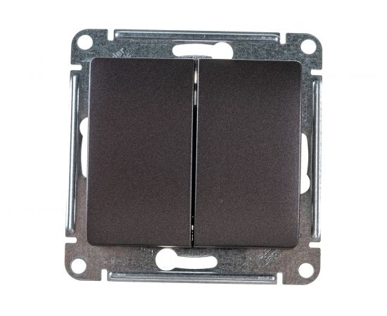 2-клавишный механизм выключателя Schneider Electric скрытой проводки Glossa 10А IP20 5 10AX графит GSL001351 