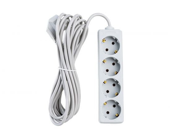 Удлинитель ExeGate ECE-4-5G 4 евророзетки с заземлением, 5м, серый 285817 