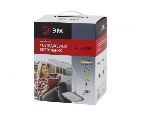 Настольный светильник ЭРА NLED-458-6W-W белый Б0028457 – изображение 13