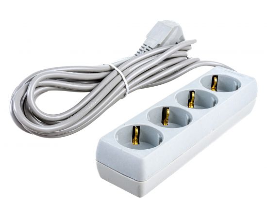 Удлинитель ExeGate ECE-4-5G 4 евророзетки с заземлением, 5м, серый 285817 – изображение 2