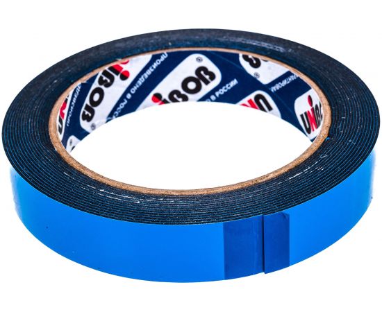 Клейкая двухсторонняя вспененная лента UNIBOB для авторемонтных работ 19 мм х 5 м 215038 – изображение 2