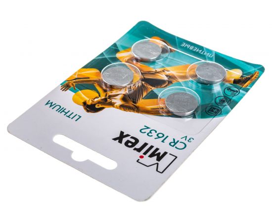 Батарея Mirex, литиевая CR1632 3V 4 шт ecopack 23702-CR1632-E4 – изображение 2