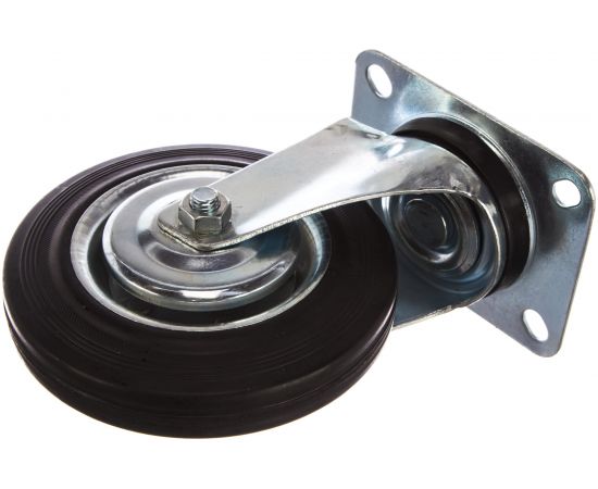 Колесо поворотное (160 мм; г/п 145 кг; резина/металл; игольчатый подшипник) ЗУБР 30936-160-S – изображение 2