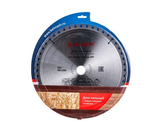 Диск пильный по дереву (315x3.2/2.2x32/30 мм; 48T) Белмаш RD129A – изображение 3