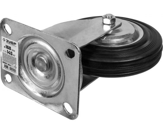 Колесо поворотное (160 мм; г/п 145 кг; резина/металл; игольчатый подшипник) ЗУБР 30936-160-S – изображение 3