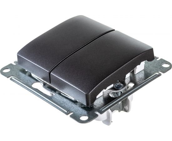 2-клавишный механизм выключателя Schneider Electric скрытой проводки Glossa 10А IP20 5 10AX графит GSL001351 – изображение 3