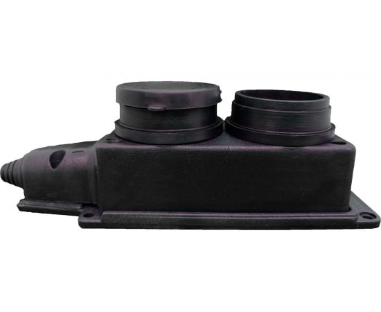 2-х местная каучуковая розетка Bull с заземлением с крышкой 338003-1 – изображение 3