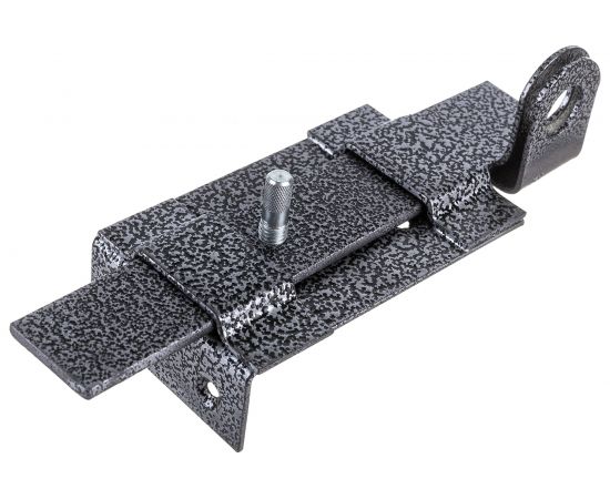 Накладной засов с проушиной Делга (серебро; с плоским ригелем; 180 мм) Д816 – изображение 4