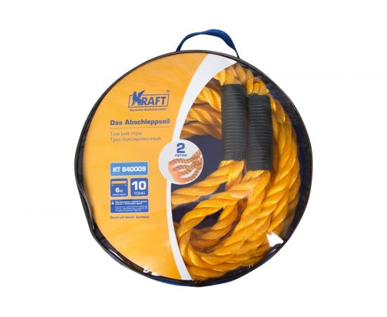 Буксировочный канатный трос KRAFT 10 тонн KT 840009 – изображение 4