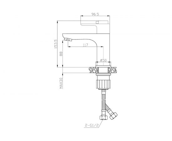 Термостатический смеситель для раковины Orange Aristo хром T19-021cr – изображение 5