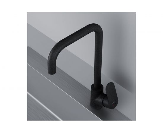 Смеситель для кухни AM.PM Like, G-образный излив, черный, F8006022 – изображение 5