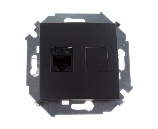 Компьютерная розетка Simon RJ45 кат.5e AMP, графит 1591551-038 – изображение 5