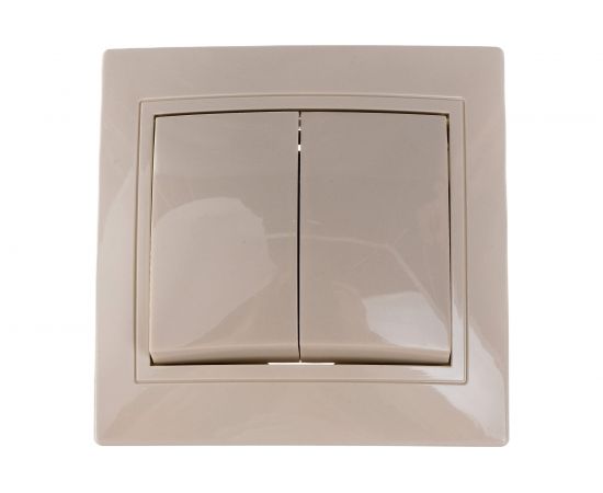 2клавишный выключатель IEK КВАРТА в сборе, кремовый EVK20-K33-10-DM 