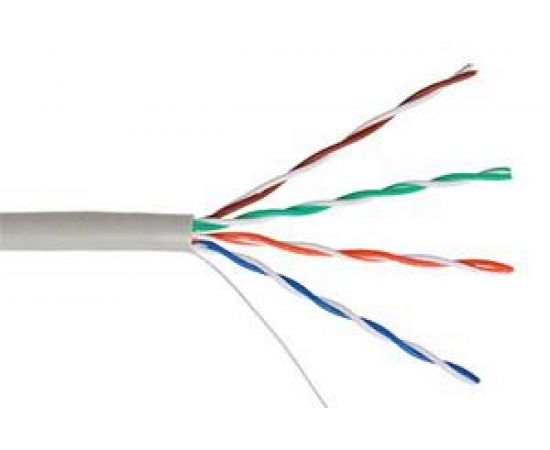 Кабель NETLAN U/UTP 4 пары, категория 5e, внутренний, PVC, серый, 100м EC-UU004-5E-PVC-GY-1 