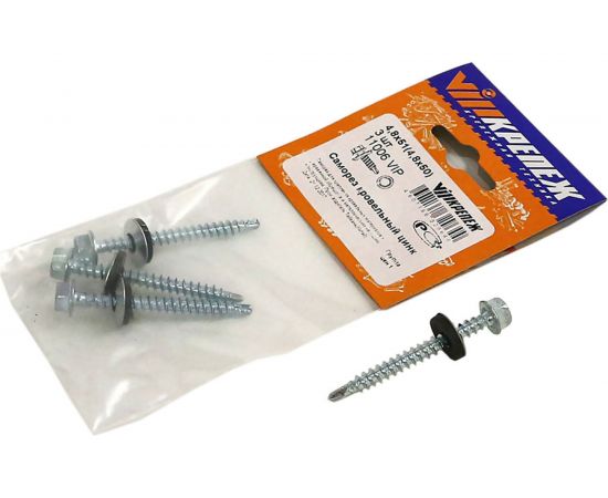 Кровельный саморез VIPкрепеж цинк 4,8/50 3шт 11006 VIP 