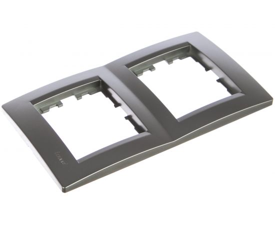 Рамка Lezard, KARINA, 2-ая, вертикальная, б/вст, матовое серебро, 707-4300-152 