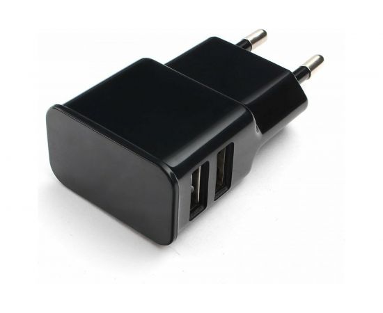 Адаптер питания Cablexpert 100/220V - 5V USB 2 порта 2.1A черный MP3A-PC-12 