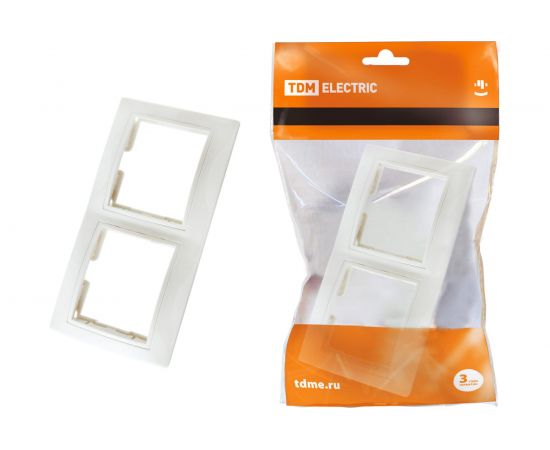 Двухпостовая горизонтальная рамка, белая TDM Таймыр SQ1814-0026 