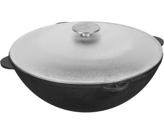 Домашний (дачный) чугунный казан с крышкой в чехле BOYSCOUT 12 л, азиатская чаша 61361 