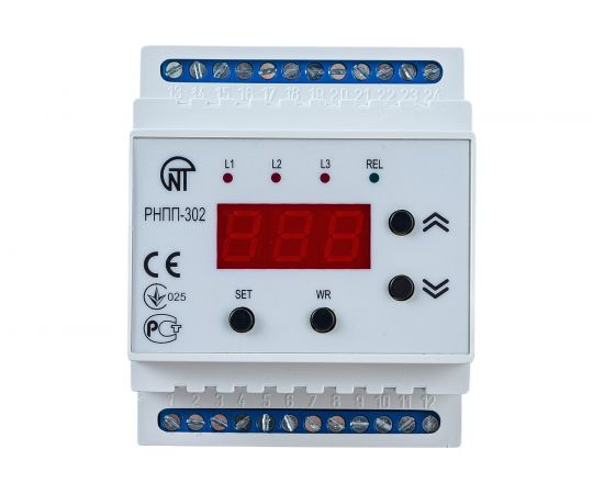 Реле напряжения, перекоса и последовательности фаз Новатек-Электро РНПП-302 3425600302 
