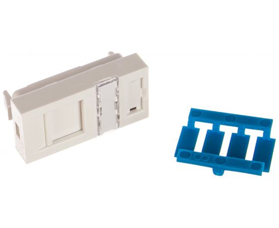 Модуль-адаптер/лицевая панель информационной розетки Экопласт, 45x22.5, RJ, 1 вход, белый 87001-1 