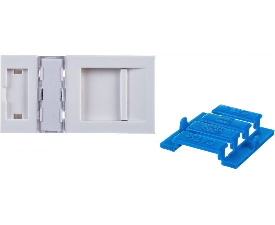 Модуль-адаптер/лицевая панель информационной розетки Экопласт, 45x22.5, RJ, 1 вход, белый 87001-1 – изображение 2