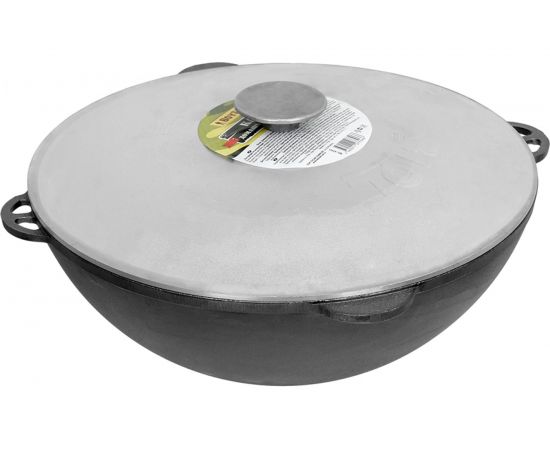 Домашний (дачный) чугунный казан с крышкой в чехле BOYSCOUT 12 л, азиатская чаша 61361 – изображение 2