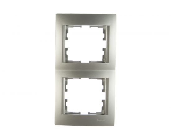 Рамка Lezard, KARINA, 2-ая, вертикальная, б/вст, матовое серебро, 707-4300-152 – изображение 2