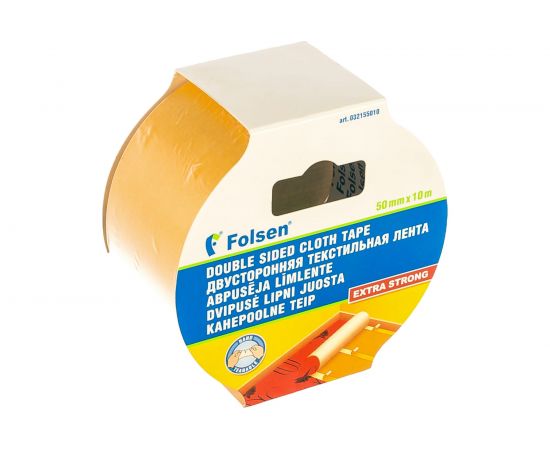 Двусторонняя тканевая лента Folsen 50ммх10м 032155010 – изображение 2