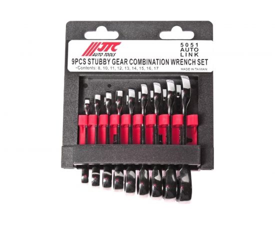Набор комбинированных трещоточных коротких ключей 8-17мм 9шт JTC-5051 – изображение 2