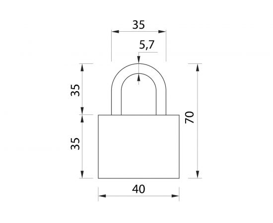 Навесной замок Сималенд 43x70 мм, 3 ключа 622440 – изображение 2