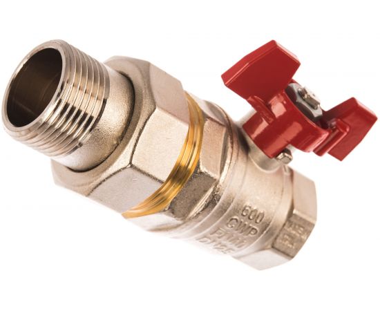 Шаровой кран RuB с накидной гайкой (""американка""), 1"" DN25 PN40, ВР-ВР, серия MILANO (S.90) S90F36 – изображение 2