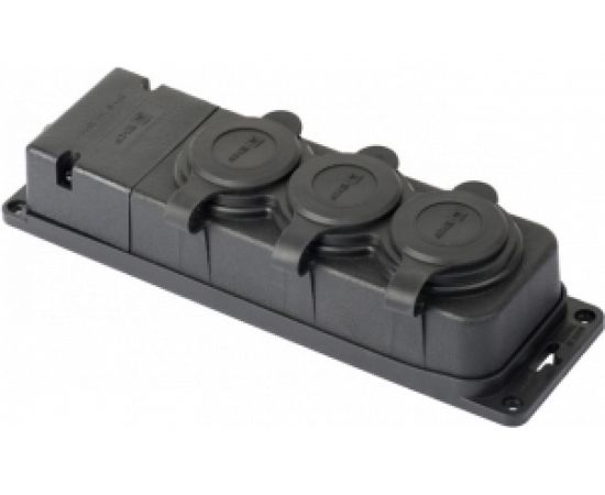 Трехместная розетка с защитными крышками EKF, каучуковая 230В 2P+PE 16A IP44 PRO RPS-015-16-230-44-r – изображение 2