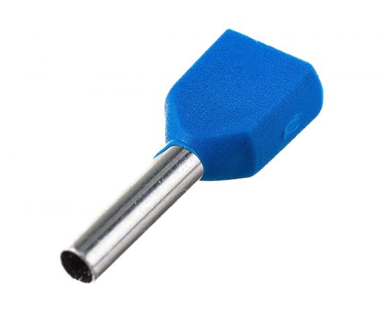 Штыревой наконечник REXANT, втулочный, изолированный, F-8мм, 2х0.75 кв.мм, 0.75-8/НГи2 0,75-8, синий 08-2802 – изображение 2