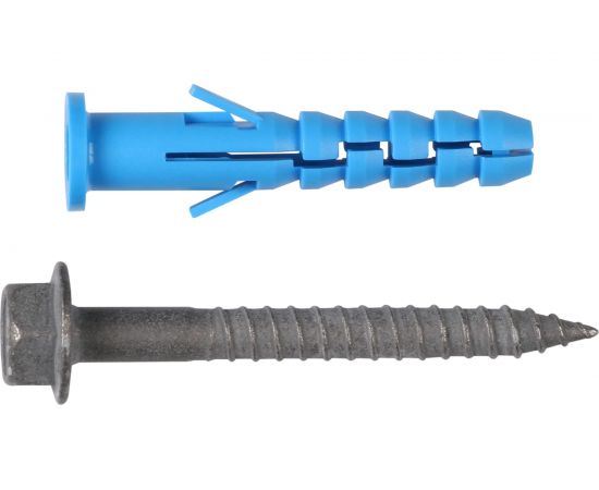 Фасадный дюбель ЕВРОПАРТНЕР ДФ Б 10x60 мм, шуруп ШГ, покрытие ТДЦ 4шт A1 0126 2 – изображение 2