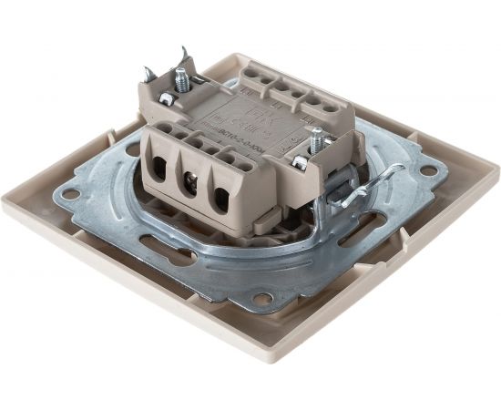 2клавишный выключатель IEK КВАРТА в сборе, кремовый EVK20-K33-10-DM – изображение 3