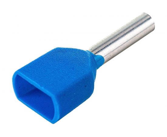 Штыревой наконечник REXANT, втулочный, изолированный, F-8мм, 2х0.75 кв.мм, 0.75-8/НГи2 0,75-8, синий 08-2802 – изображение 3