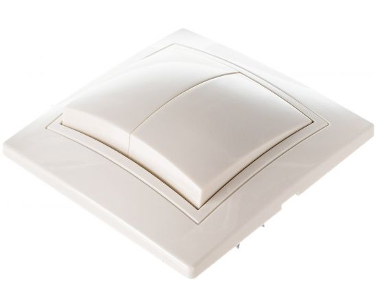 2клавишный выключатель IEK КВАРТА в сборе, кремовый EVK20-K33-10-DM – изображение 4