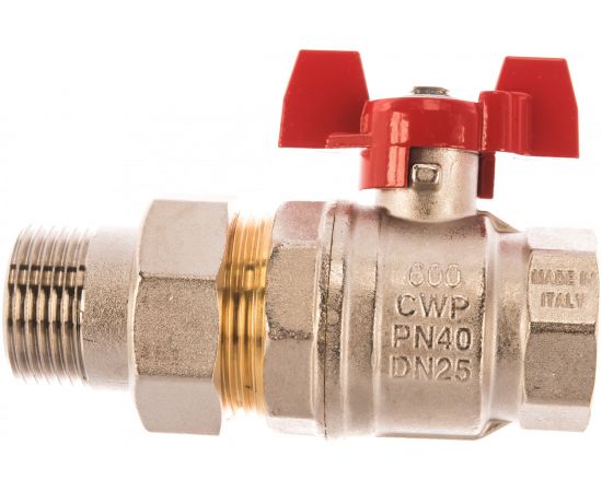 Шаровой кран RuB с накидной гайкой (""американка""), 1"" DN25 PN40, ВР-ВР, серия MILANO (S.90) S90F36 – изображение 4