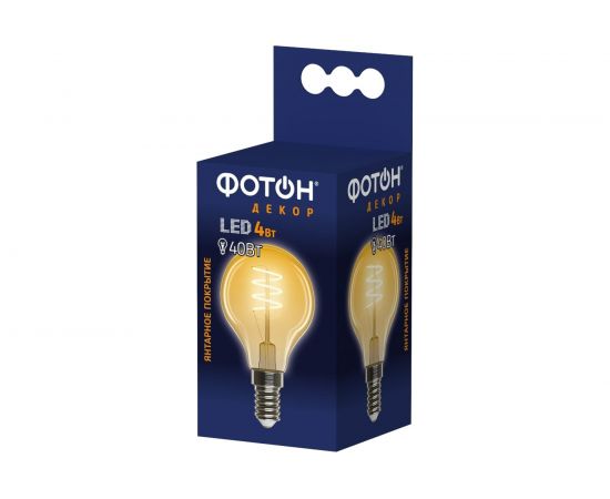 Светодиодная лампа ФОТОН LED FL P45-S 4W E14 2200К, серия ДЕКОР 23964 – изображение 4